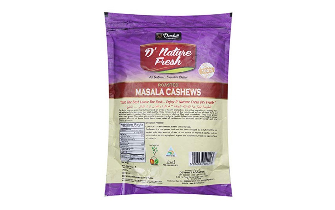 D'nature Fresh Roasted Masala Cashews    Pack  80 grams